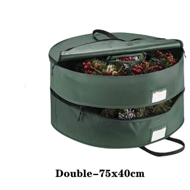 Double layer Round Christmas Wreath Storage Bag