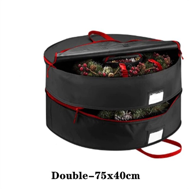 Double layer Round Christmas Wreath Storage Bag