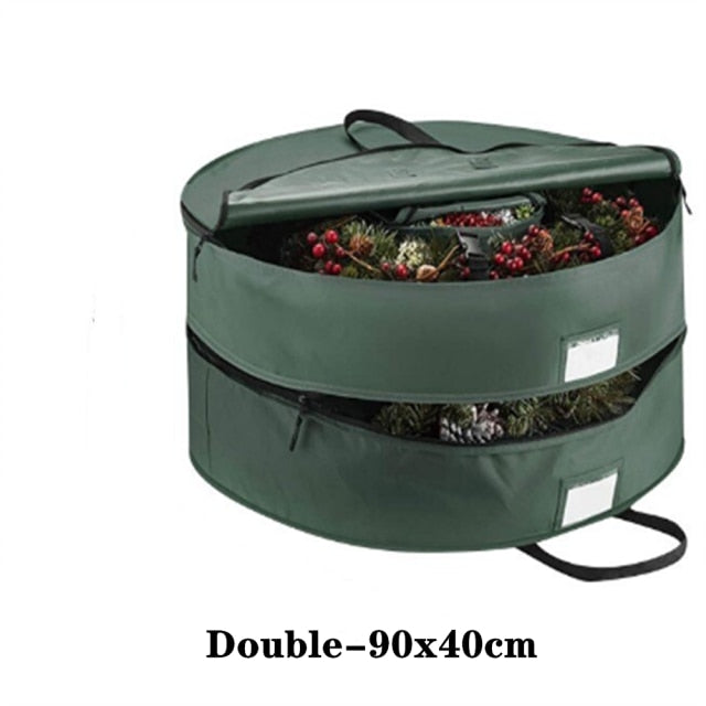 Double layer Round Christmas Wreath Storage Bag