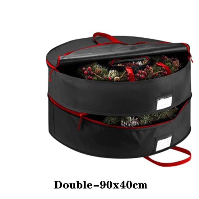 Double layer Round Christmas Wreath Storage Bag