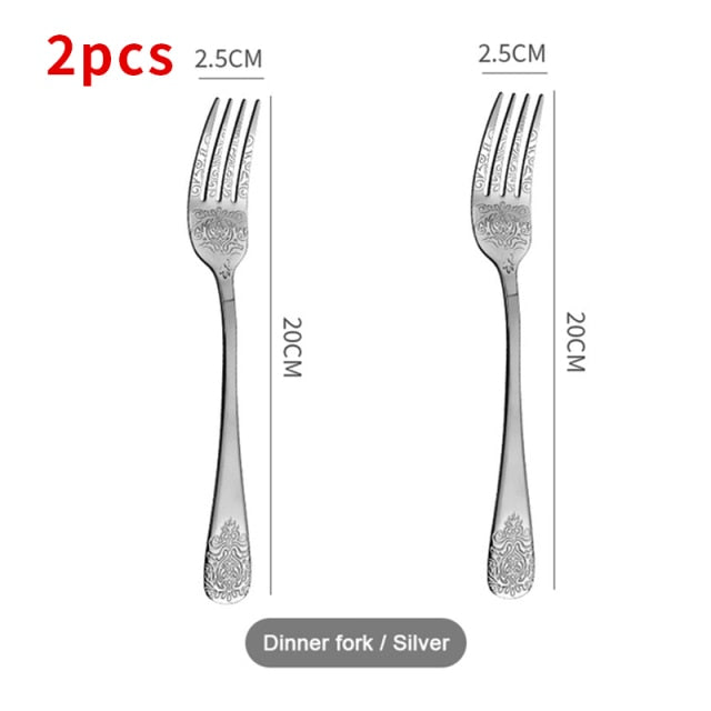 European Cutlery Sets Stainless Steel Tableware Christmas