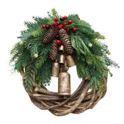 Rustic Christmas Rattan Wreath Garland Farmhouse 12" x 12" (30cm x 30cm)
