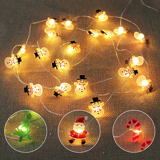 Santa Claus Snowflake Tree LED Light String Christmas Fairy Decor