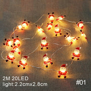 Santa Claus Snowflake Tree LED Light String Christmas Fairy Decor