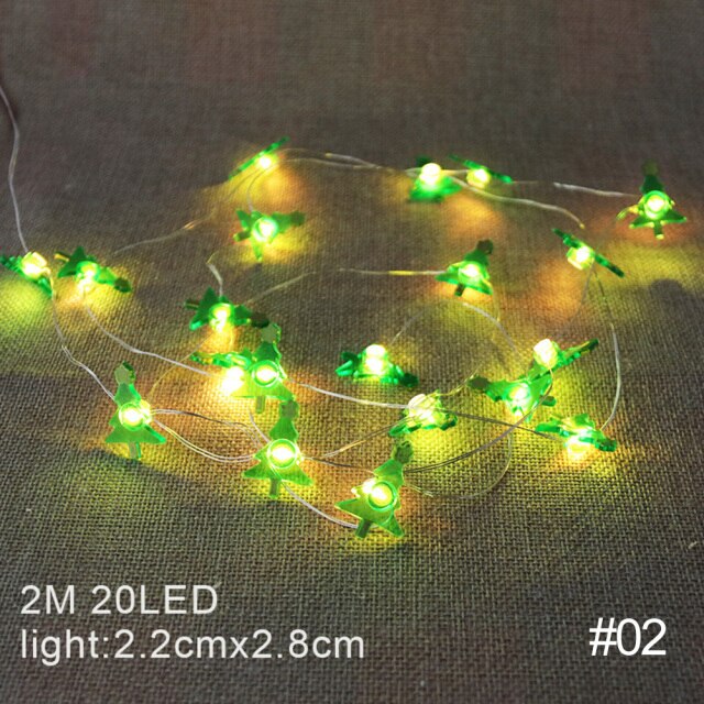 Santa Claus Snowflake Tree LED Light String Christmas Fairy Decor