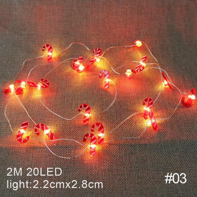 Santa Claus Snowflake Tree LED Light String Christmas Fairy Decor