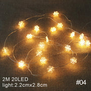 Santa Claus Snowflake Tree LED Light String Christmas Fairy Decor