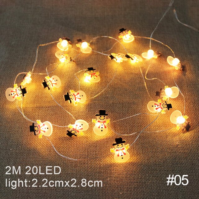 Santa Claus Snowflake Tree LED Light String Christmas Fairy Decor