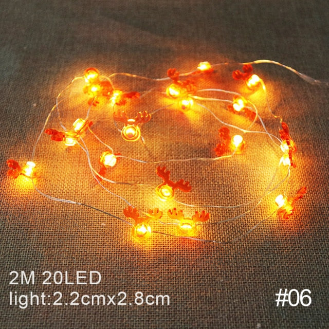 Santa Claus Snowflake Tree LED Light String Christmas Fairy Decor
