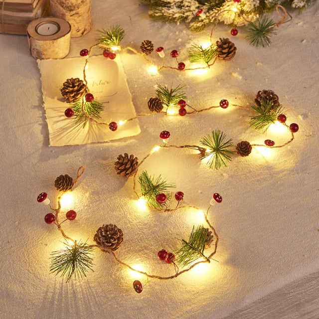 Christmas pine cone string lights Indoor and Outdoor