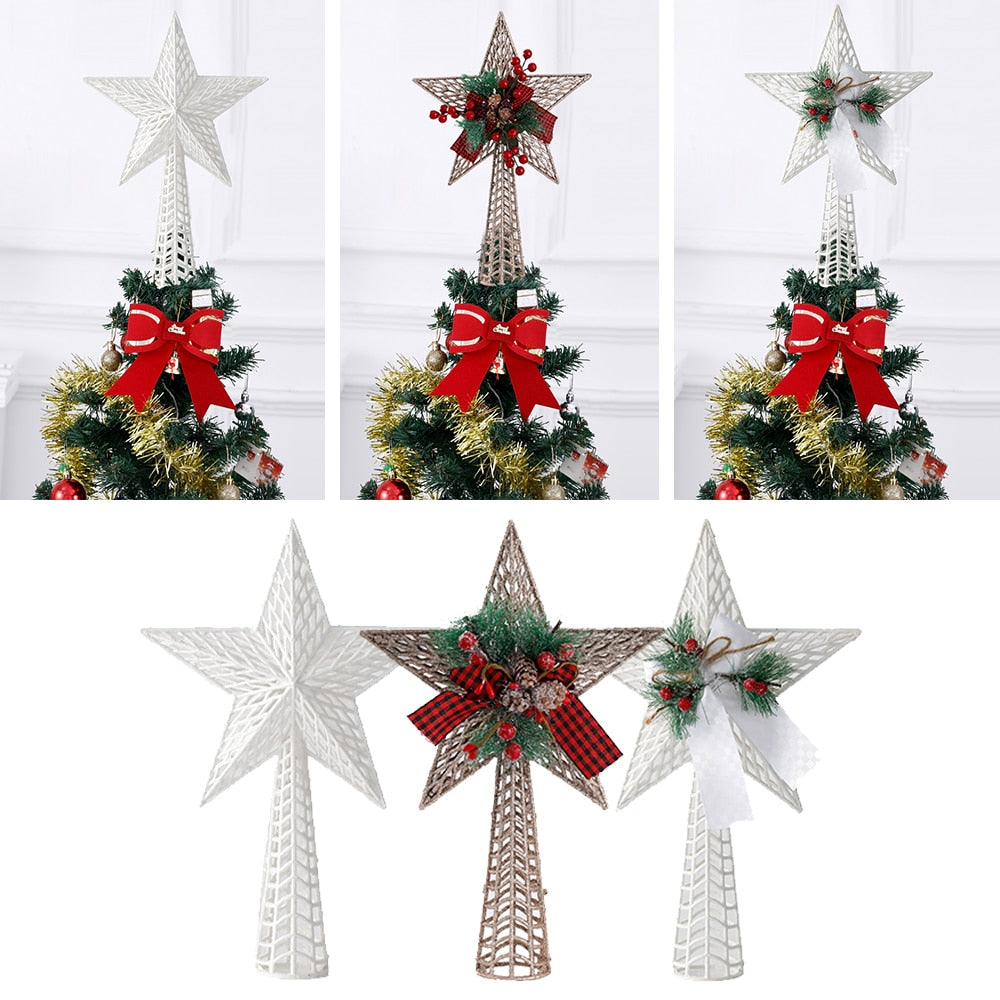 Christmas Tree Toppers Pine Cones Star Christmas Decorations