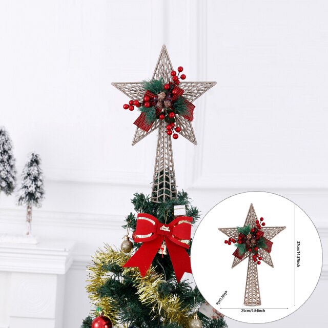 Christmas Tree Toppers Pine Cones Star Christmas Decorations
