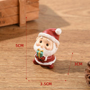 Mini Christmas Resin Small Animal Ornaments Santa Snowman