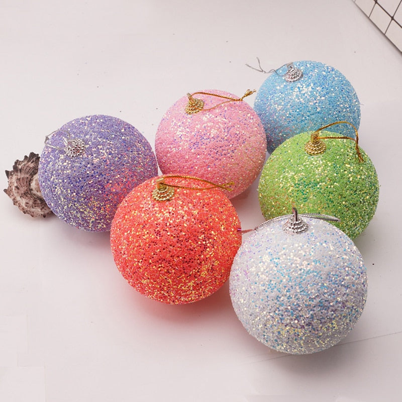 Glitter Christmas Ball Xmas Decorations Ornaments Hanging