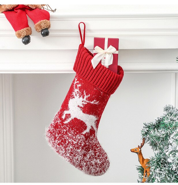 Merry Christmas Socks Red Snowflake Christmas Stocking