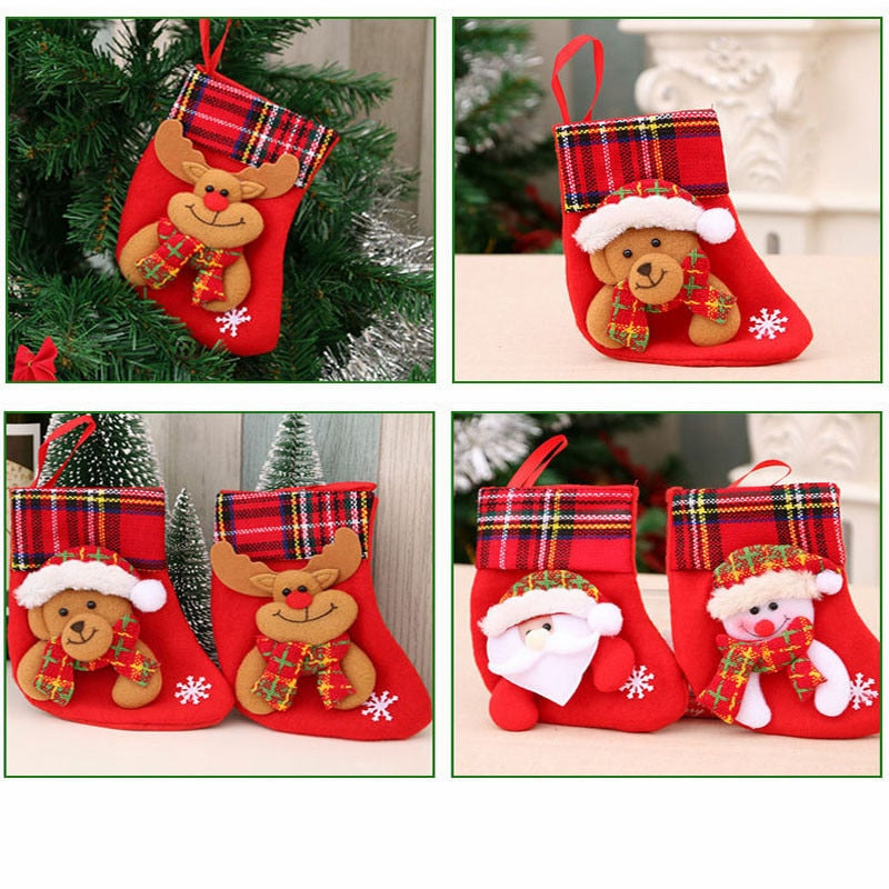 Christmas Socks Socks Santa Elk Fabric Stocking