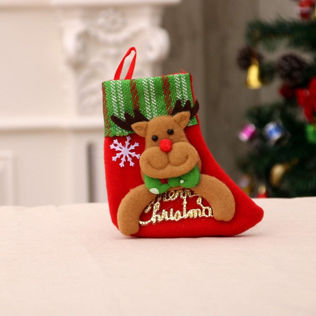 Christmas Socks Socks Santa Elk Fabric Stocking