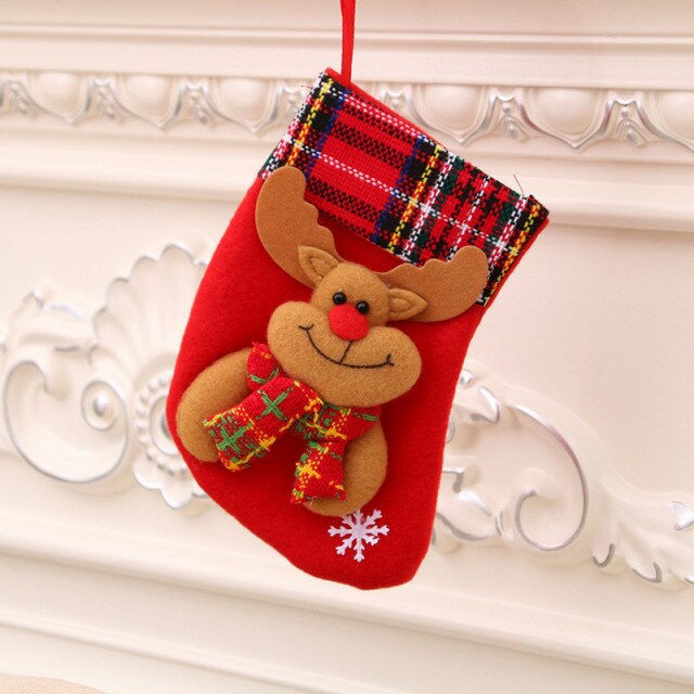 Christmas Socks Socks Santa Elk Fabric Stocking