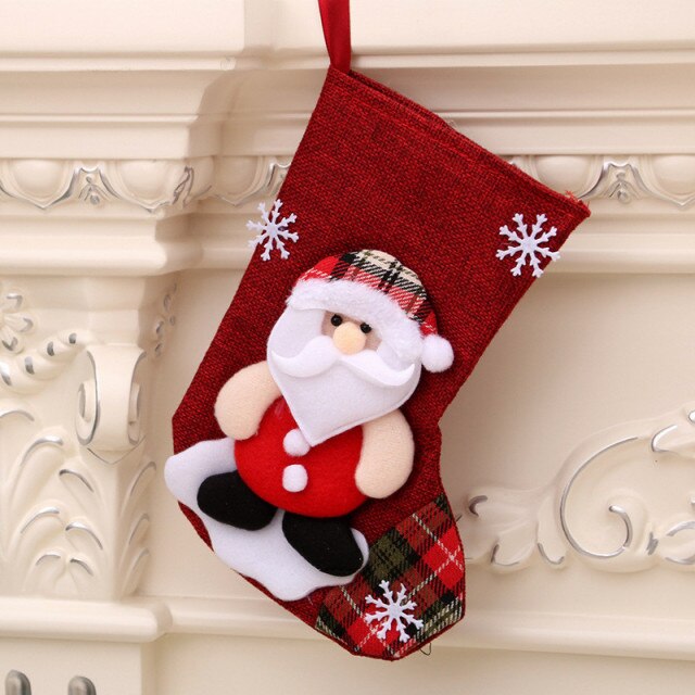 Christmas Socks Socks Santa Elk Fabric Stocking