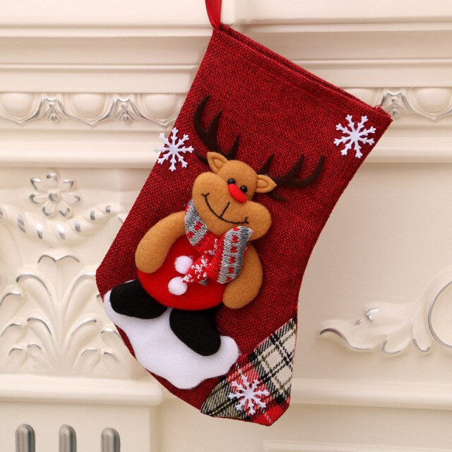 Christmas Socks Socks Santa Elk Fabric Stocking