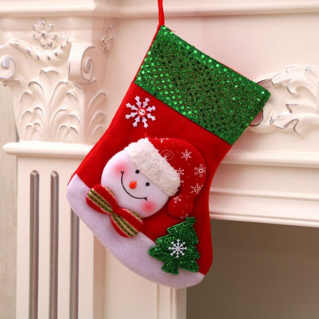 Christmas Socks Socks Santa Elk Fabric Stocking