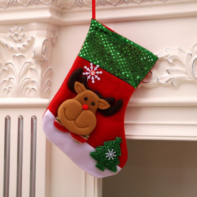 Christmas Socks Socks Santa Elk Fabric Stocking