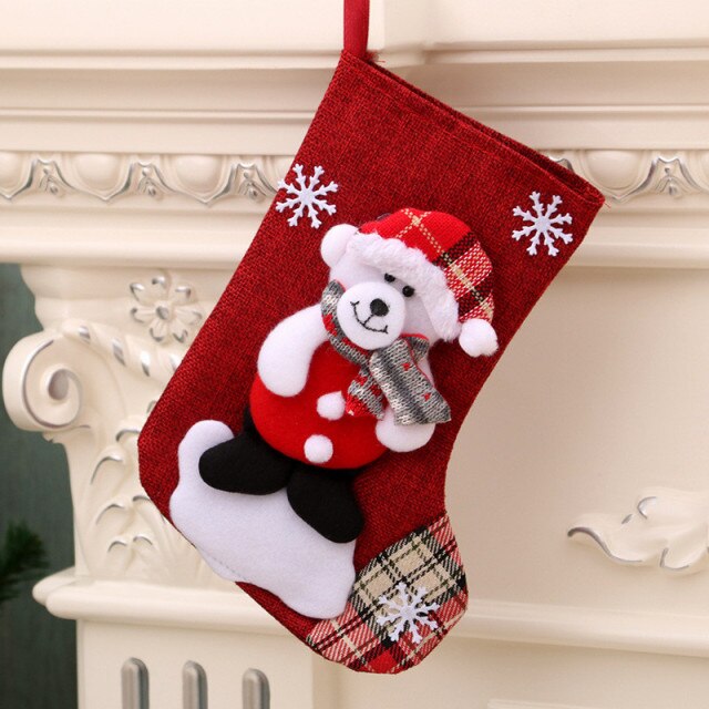 Christmas Socks Socks Santa Elk Fabric Stocking