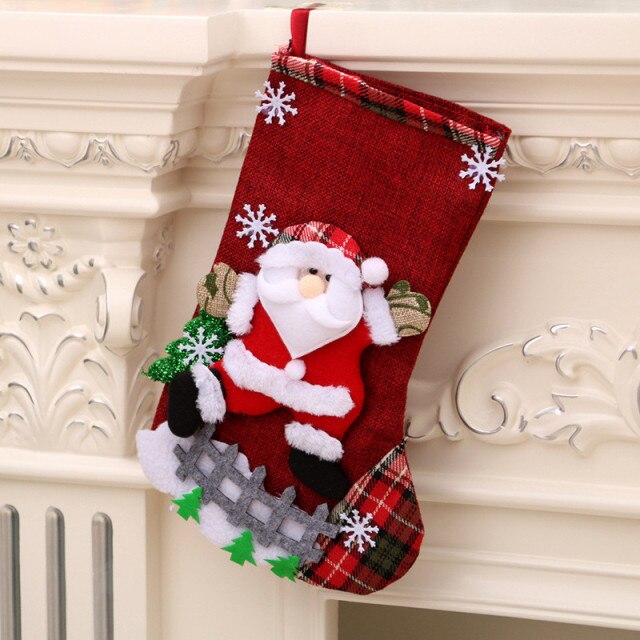 Christmas Socks Socks Santa Elk Fabric Stocking