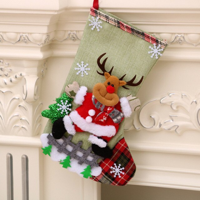 Christmas Socks Socks Santa Elk Fabric Stocking