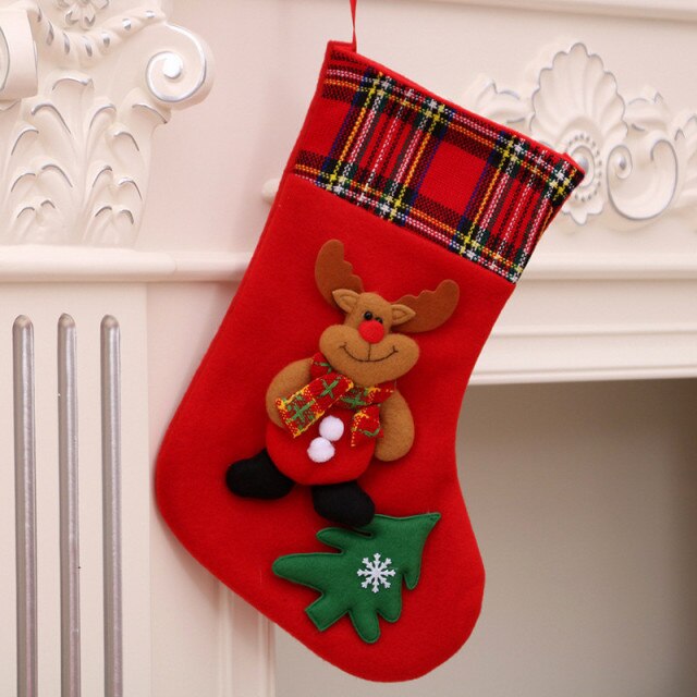 Christmas Socks Socks Santa Elk Fabric Stocking