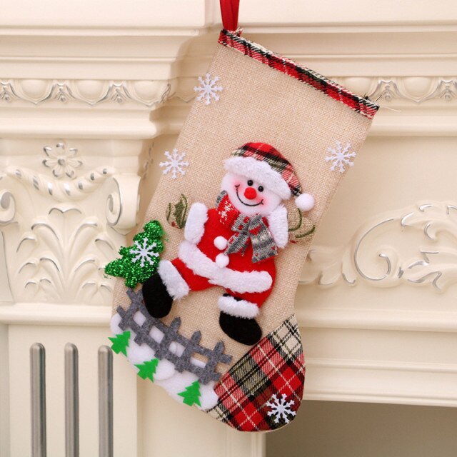 Christmas Socks Socks Santa Elk Fabric Stocking