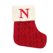 Knitted Red Snowflake Embroidered Alphabet Letters Stocking