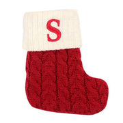 Knitted Red Snowflake Embroidered Alphabet Letters Stocking