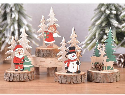 DIY Mini Christmas Trees Wood Base Bottle Brush Trees