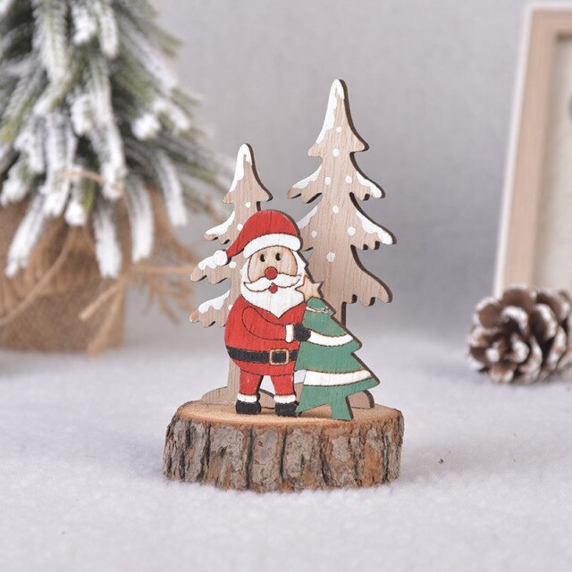 DIY Mini Christmas Trees Wood Base Bottle Brush Trees