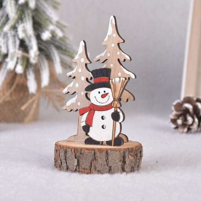 DIY Mini Christmas Trees Wood Base Bottle Brush Trees