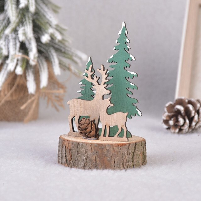 DIY Mini Christmas Trees Wood Base Bottle Brush Trees