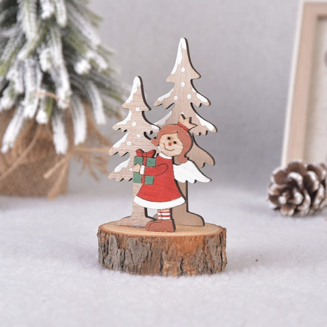 DIY Mini Christmas Trees Wood Base Bottle Brush Trees