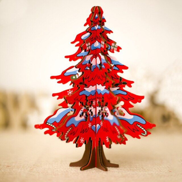 Wooden Christmas Tree Tabletop for Home Xmas