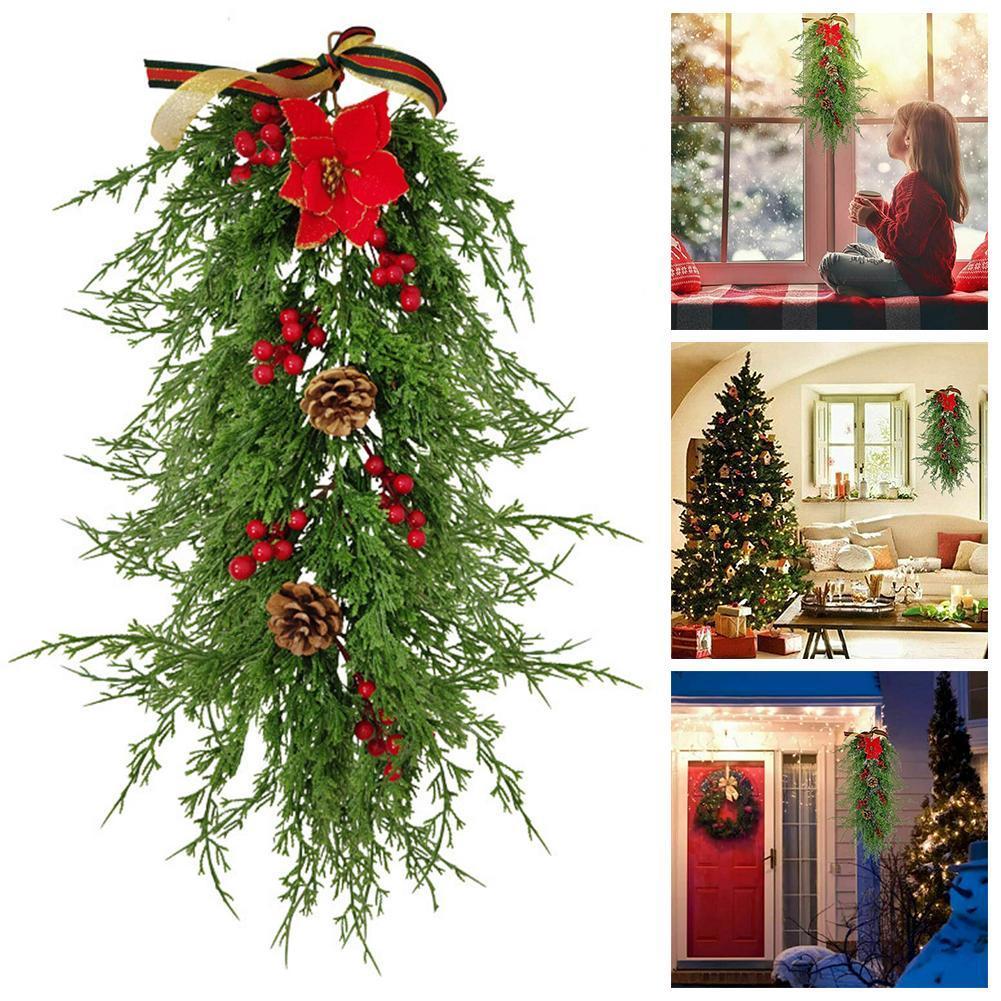 Christmas Tree Hanging Plant Upside Down Door Decoration