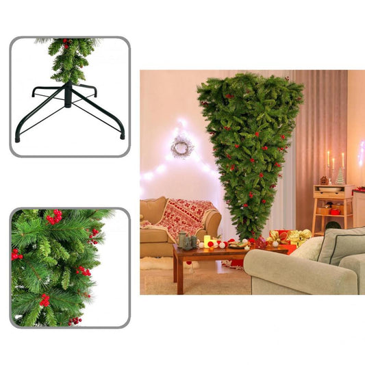 Realistic Looking Fire-resistant PVC Hinged Upside Down Fake Christmas Tree