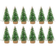 12/24Pcs Lot Mini Christmas Tree Sisal Silk - Christmas Trees USA