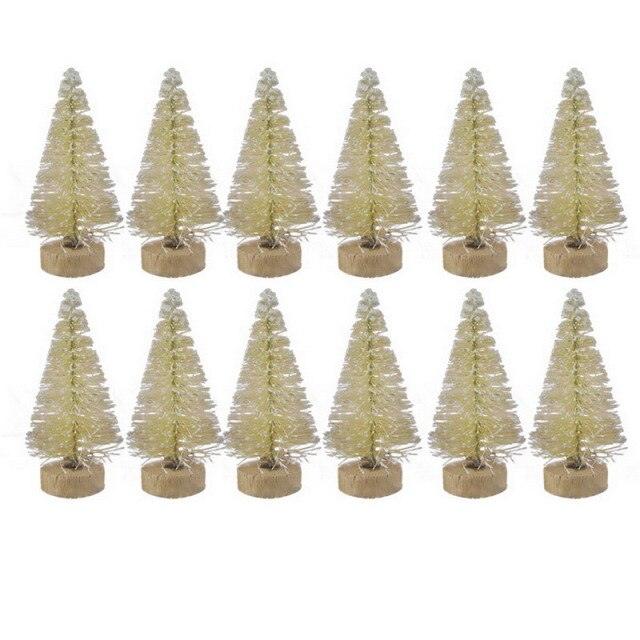 12/24Pcs Lot Mini Christmas Tree Sisal Silk - Christmas Trees USA