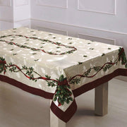 Christmas Ribbon Pattern Tablecloth Home Dining Waterproof