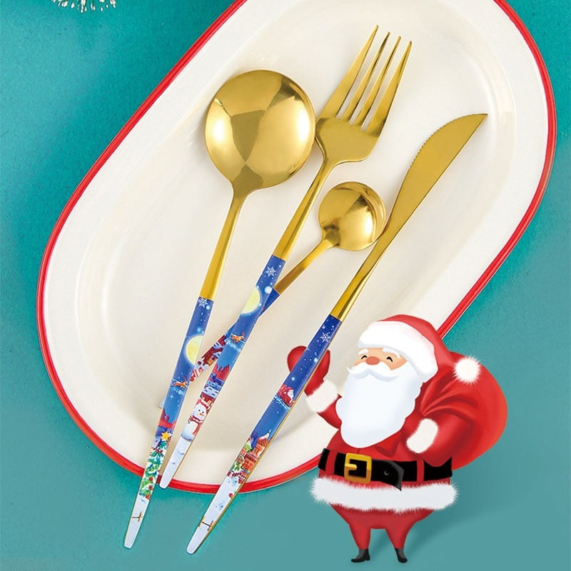 Christmas Pattern Stainless Steel Tableware
