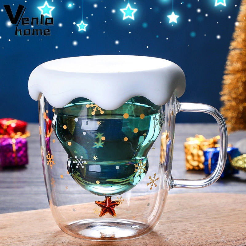 Creative Christmas Tree Themed Glass