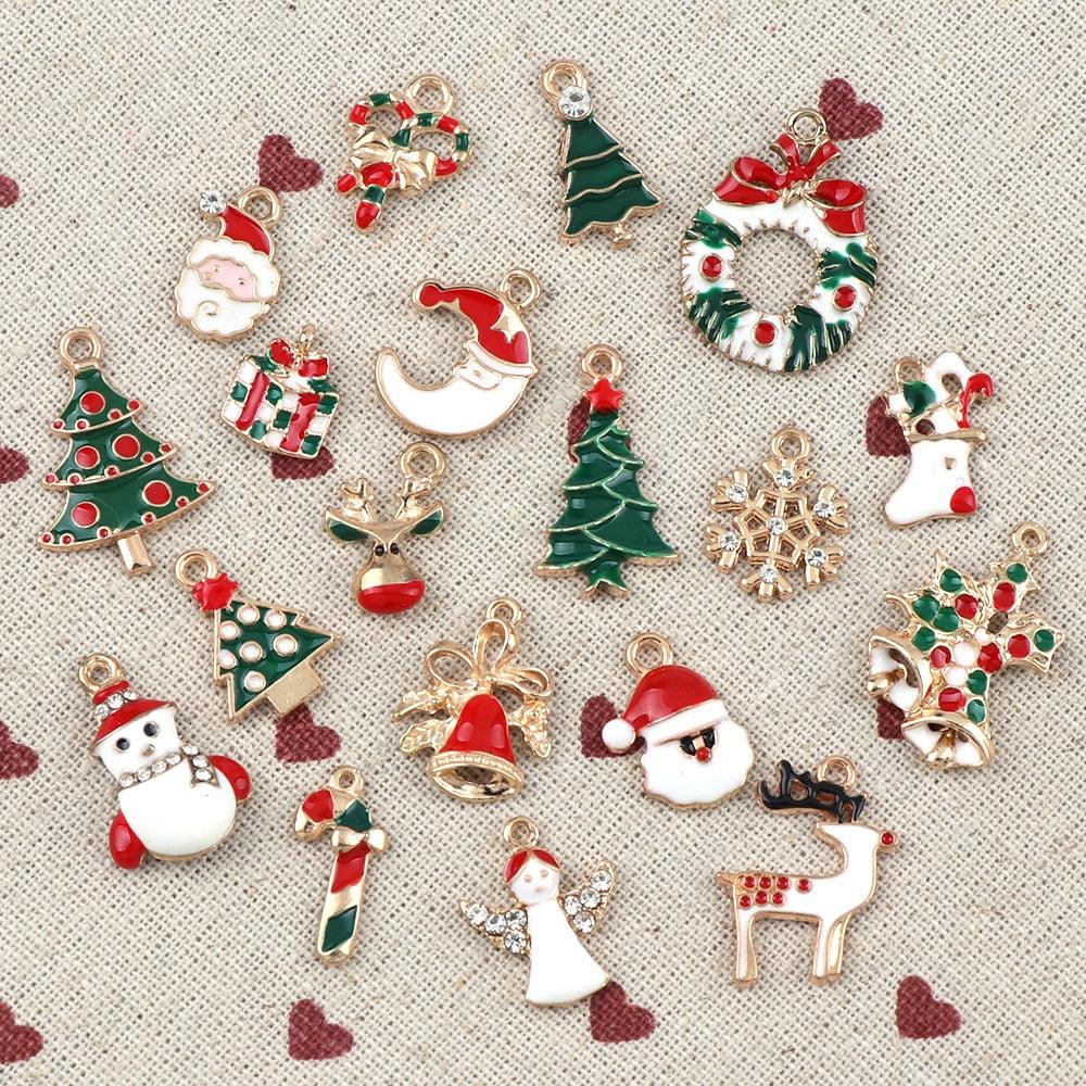 10PC A+ Metal Alloy Christmas Charm Décor Set Drop Ornaments - Christmas Trees USA