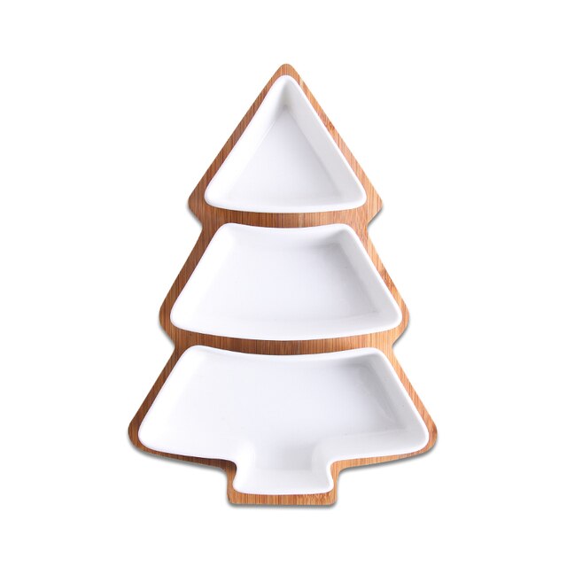Christmas Tree Shaped Wooden Snack Plate