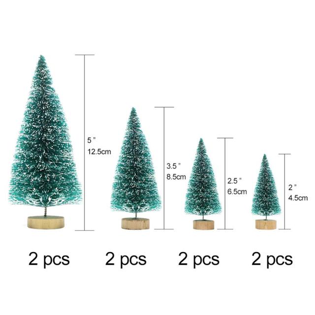 s Wood Mini Christmas Tree Decorations New Year Artificial Tree